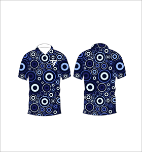 Camisa Polo para Hombre con Patrón Circular Abstracto Azul, Sublimación Personalizada, Manga Corta, Verano, Casual, Transpirable, Ligera, para Golf - Product Image 6