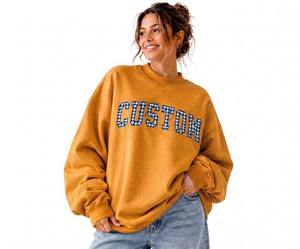 Sweat-shirt d'hiver pour femme, col montant oversize, en tissu polaire écologique, service OEM, vente chaude - Product Image 1