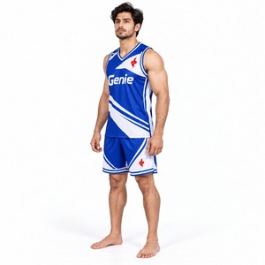 Ropa Deportiva Transpirable y Ligera, Uniforme Deportivo para Hombre, Conjunto de Camiseta y Pantalones Cortos para Entrenamiento de Equipo, Juego, Competencia y Práctica de Baloncesto - Product Image 4