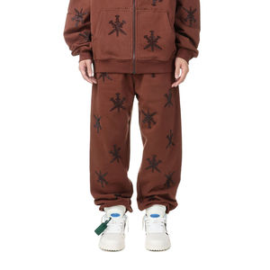 Pantalon de jogging droit taille mi-haute pour homme, 100% coton, léger, respirant, avec logo personnalisé, idéal pour l'automne - Product Image 1
