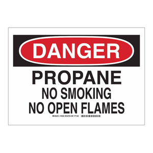 ป้ายห้ามสูบบุหรี่ Brady Danger Propane สำหรับพื้นที่ปลอดภัยทั้งภายในและภายนอกอาคาร - Product Image 3