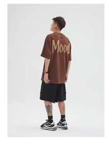 เสื้อยืดคอกลมพิมพ์ลาย Mood สีน้ำตาล ทรงปกติ สำหรับผู้ใหญ่ แขนสั้น ผ้าเจอร์ซีย์ 100% คอตตอน - Product Image 2