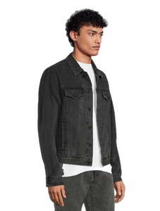 Veste en jean vintage délavée de haute qualité pour homme, coupe ajustée, impression de logo personnalisée, respirante, imperméable, coupe-vent, 100% coton, style streetwear - Product Image 3