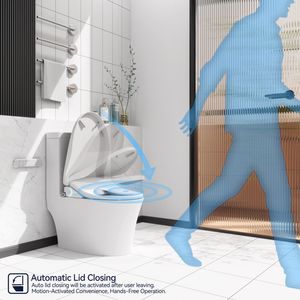 Siège de toilette intelligent avec bidet intégré, siège chauffant réglable et bouton latéral pour la température et la pression de l'eau, bidet portable avec fonction eau - Product Image 4