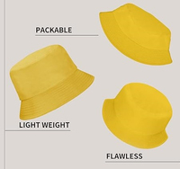 Sombrero de Pescador Amarillo para Exteriores, Unisex, con Impresión de Logotipo Personalizada, Gorra Redonda Transpirable