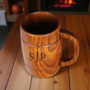 Hand Carved Wooden <b>Mug</b> Engraved <b>Tree</b> Design Polished Brown Handle Cup for Gift and Home Decor - Product Image 3