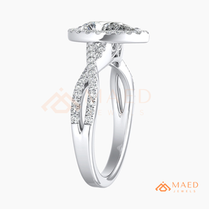 925 Sterling Silver Pear Cut Halo Engagement <b>Ring</b> Women Twisted <b>Split</b> Shank Pave Band American Diamond CZ Wedding <b>Ring</b> - Product Image 6