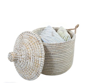 Handmade Seagrass Laundry <b>Basket</b> with <b>rope</b> Handle Handmade <b>Storage</b> <b>Basket</b> Wholesale eco-friendly Made Viet Nam - Product Image 6