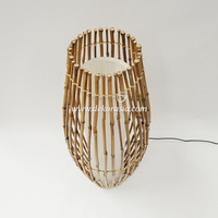Lampe de sol LED Kendang en bambou naturel, éclairage décoratif pour salon, chambre à coucher, hôtel, décoration intérieure
