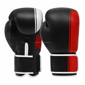 Gants de boxe en cuir de qualité supérieure pour le sparring, l'entraînement de Muay Thai et le kickboxing, 16 oz, avec fermeture auto-agrippante - Product Image 4