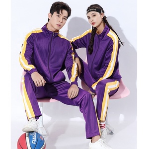 ชุดเซ็ตเสื้อฮู้ดซิปและกางเกงขายาวทรงสลิมฟิต สไตล์สตรีทแวร์ ตกแต่งด้วยผ้าต่อสีสัน สำหรับผู้ชาย ทำจากผ้าฝ้าย - Product Image 2