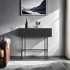 Meuble de rangement contemporain en fer cannelé convertible pour couloir, avec détails à lattes verticales, idéal pour l'entrée et l'hôtellerie - Product Image 3