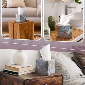 Boîte à mouchoirs décorative en nacre faite à la main, accessoire pour salle de bain et salon Tradebyd - Product Image 1