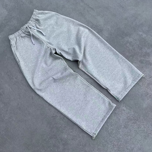 Men's Slim Fit Lightweight Corduroy Lined Sweatpants <b>Elastic</b> Waist Button Decoration Wide Straight Leg Casual Vintage Flat - Product Image 2