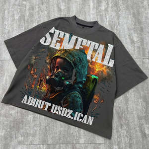 T-shirts graphiques Hip Hop 250 g/m², coton lourd de luxe, streetwear personnalisé, t-shirt oversize pour homme - Product Image 4