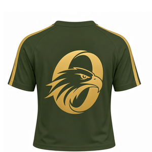 Conjunto de Uniforme Deportivo Verde Oliva con Estampado Dorado, Camiseta de Manga Corta y Falda Plisada, Ropa Deportiva para Equipos, Entrenamiento y Práctica, Personalizable - Product Image 6