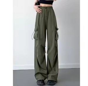 Pantalon de travail pour femmes, taille haute, protection solaire, amincissant, en soie glacée, coupe large - Product Image 3