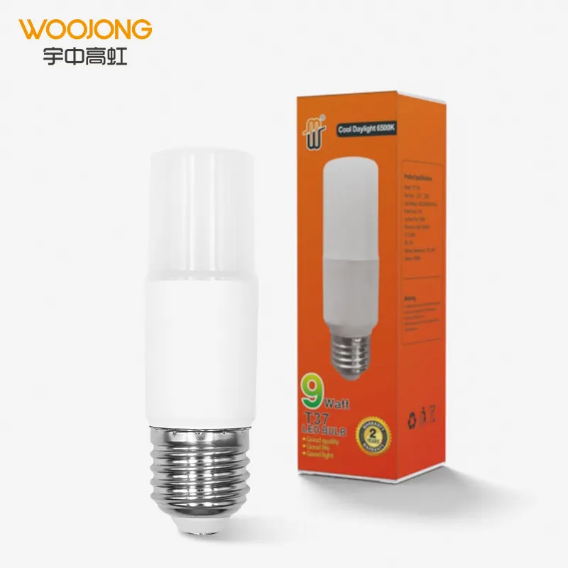 WOOJONG suministro directo de fábrica 5W 9W 12W 14W ahorro de energía LED Slim T lámpara T29 T37 T45 T50 E27 LED Stick bombilla luces interiores