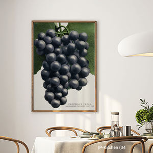 Art mural sur toile pour cuisine, affiche illustrée de fruits noirs, décoration murale moderne pour cuisine - Product Image 2