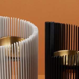 Modern Vertical Slat <b>Incense</b> Burner Set with Inner Brass Cup Decorative <b>Oud</b> Bakhoor Burner for Home Hotel Use set of 2 - Product Image 5