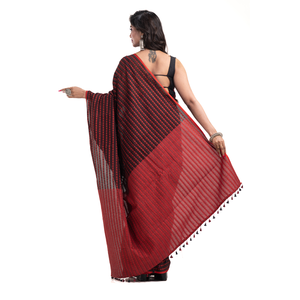 Nouvelle collection de saris en soie/coton tissés à la main, légers et écologiques, gris et noir, motif Buti, design élégant pour les mariages féminins - Product Image 1