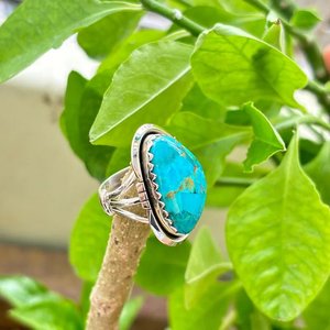 Handmade Sterling Silver Trillian <b>Turquoise</b> <b>Ring</b> Boho Statement Gemstone Jewelry for Women Gift - Product Image 2