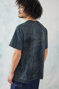 T-shirt personnalisé pour homme grande taille, noir délavé, coupe ample, en coton et fibre de bambou, devant uni, respirant, personnalisable, vente en gros - Product Image 3