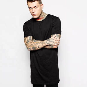 En's streetwear-camisetas de cuello redondo con estampado Premium, camisetas holgadas de talla grande para gimnasio con hombros caídos y logo bordado, 100% algodón - Product Image 2