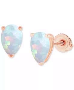 Pendientes de tuerca con forma de pera de ópalo cultivado en laboratorio (5/8 CT. T. W.) | Macy's - Product Image 1