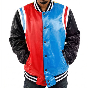Chaqueta Bomber de satén de lana reversible impermeable de invierno de talla grande para hombre, logotipos de chenilla bordados, LONA DE PUNTO Letterman - Product Image 1