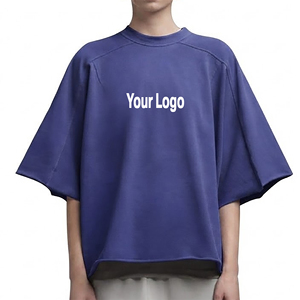 เสื้อยืดคอกลมโอเวอร์ไซส์ แขนสั้น ผ้าเจอร์ซีย์คอตตอน 100% คุณภาพสูง ระบายอากาศได้ดี เป็นมิตรกับสิ่งแวดล้อม ชายเสื้อแบบดิบ สำหรับผู้ชาย สวมใส่สบายๆ - Product Image 1