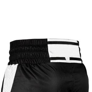 Shorts de boxe pour hommes, noir et blanc, respirants, en polyester, vêtements d'arts martiaux, coupe régulière, shorts d'entraînement pour adultes - Product Image 4