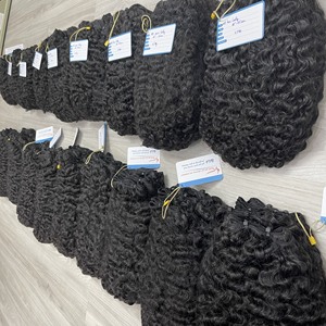 Mega sale Black Steam Fuzz Curly Raw Hair Bundle 100% Vietnamese Human Hair Extensions No Shedding No <b>Tangle</b> - Product Image 3