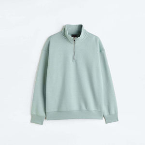 Sweat-shirt Homme Hiver Chaud à Demi-Zip Personnalisé Prix de Gros / Sweat-shirt Homme Uni à Demi-Zip Style Décontracté Streetwear - Product Image 1