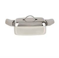 Pot à beurre en acier inoxydable avec couvercle à clip, design vintage, compatible lave-vaisselle, pour comptoir de cuisine et petit-déjeuner