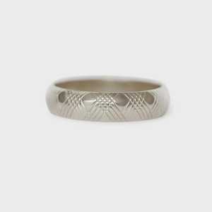 Men's Wide <b>Cross</b> Hatch Wedding Band 5mm Wide Modern Minimalist Luxury Textured Full Eternity <b>Rings</b> Jewelry Custom 14K Solid Gold - Product Image 3