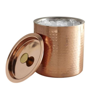 Seau à glace vintage style Godinger en acier inoxydable avec couvercle et poignées, double paroi isolée, refroidisseur à vin et champagne pour la maison - Product Image 2