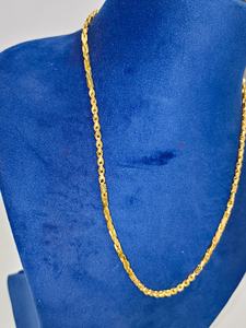 Cadena Bahubali de oro macizo de 22 quilates para hombres y mujeres, collar de eslabones de oro amarillo auténtico, joyería fina para uso diario, regalo unisex - Product Image 2