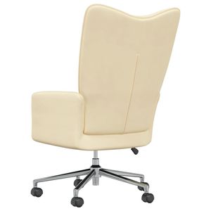 <b>Cream</b> White Velvet <b>Office</b> <b>Chair</b> for Relaxation - Product Image 4