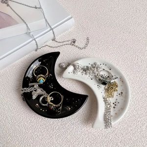 Moon Phase Ceramic <b>Ring</b> Dish Porcelain Jewelry Organizer Tray Minimalist Moon Star Trinket <b>Plate</b> For Home Decor - Product Image 4