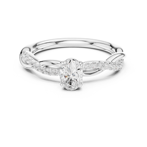 Anillos de Boda Clásicos Aries Jewel, Oro Amarillo de 14K, Diamante Cultivado en Laboratorio IGI de Corte Ovalado EF VVS de 0.50CT, Anillos de Compromiso con Tallo Trenzado - Product Image 6