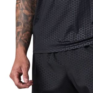 Débardeur d'entraînement noir sans manches pour homme, imprimé géométrique, séchage rapide, col rond, pour la gym et le sport - Product Image 6