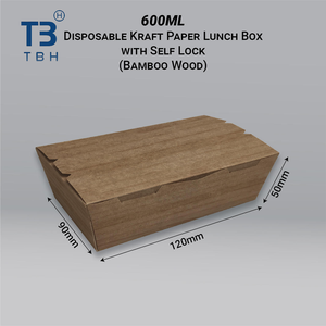 Contenedor Rectangular de Papel Kraft Desechable Ecológico de Primera Calidad para Comida para Llevar, 600ml 900ml, Venta por Mayorista de Malasia - Product Image 5