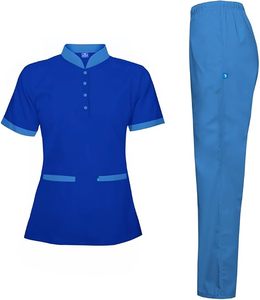 Uniforme de femme de chambre, uniforme de ménagère, ensemble de tenue de nettoyante, col chinois, unisexe - Product Image 4