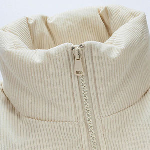 Veste d'hiver rembourrée pour homme, style vintage années 70, longue, en tricot noir et blanc, avec capuche, fermeture éclair imperméable - Product Image 3