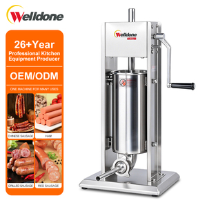 Nouvelle machine à saucisses et à garnir manuelle Welldone de 5 L en acier inoxydable de qualité alimentaire avec certification CE pour usage commercial - Product Image 1