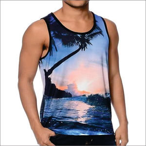 Débardeurs de sport pour hommes, respirants, en polyester/coton, imprimés par sublimation, personnalisables avec broderie, écologiques, pour les coureurs - Product Image 1