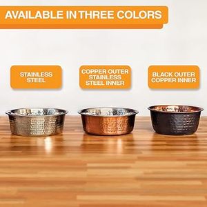 Handmade Hammered Copper Serving Bowl Black Exterior Polished Interior Vintage Style Food Serving Bowl for Dining Table offer - Product Image 2