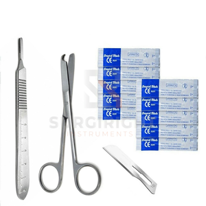 Ciseaux à suture de taille personnalisée haut de gamme, manche de scalpel, lames chirurgicales en acier inoxydable, kit médical, kit chirurgical CE - Product Image 4