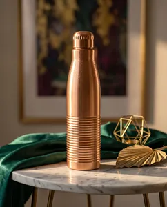 Customized Logo Pure Copper Drinking <b>Water</b> <b>Bottle</b> Traditional Indian Wellness Hydration <b>Bottle</b> For Yoga Gym Home And Office - Product Image 5